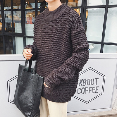 Широк мъжки пуловер в два цвята