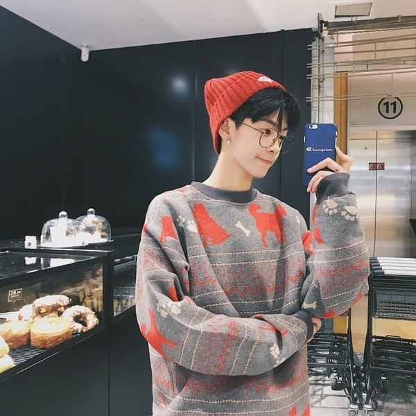 Зимен мъжки пуловер с изображения 