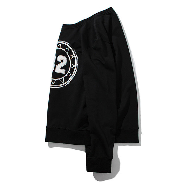 Мъжка ежедневна спортна блуза с апликация , О-образна яка и дълъг ръкав