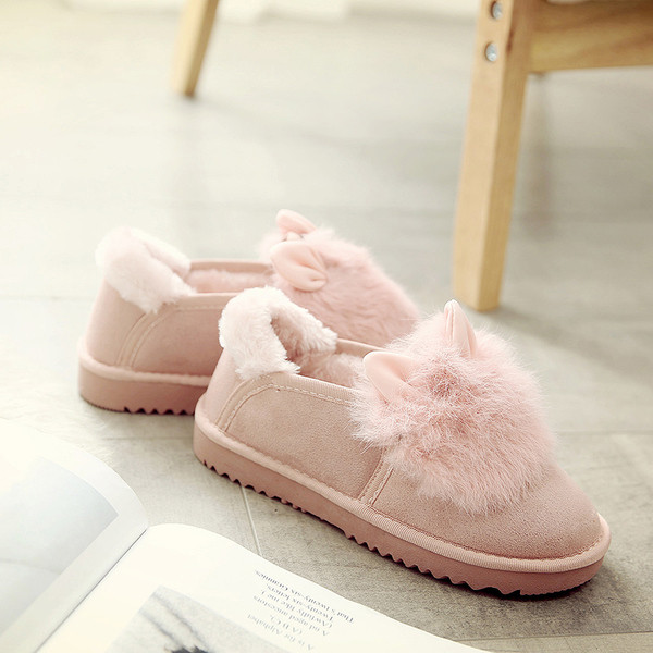 Стилни топли дамски ботички с ушички в три цвята