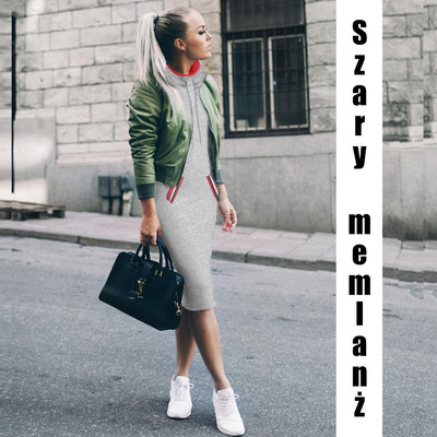 Спортна дълга дамска рокля в тъмносин и сив цвят