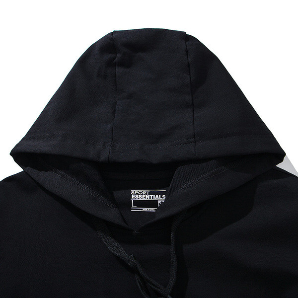 Ежедневен спортен мъжки анурак с качулка и принт в черен цвят