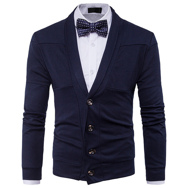 Мъжка спортно-елегантна жилетка с V-образно закопчаване