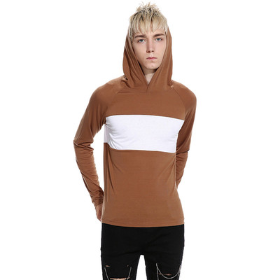 Ежедневна мъжка блуза с качулка в преливащи цветове, 3 модела