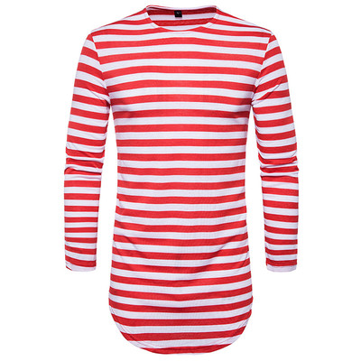 Ανδρικό πουκάμισο με μακρύ μανίκι με κολάρο σε σχήμα O