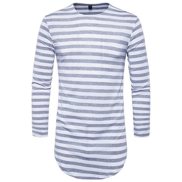 Ανδρικό πουκάμισο με μακρύ μανίκι  με κολάρο σε σχήμα O 