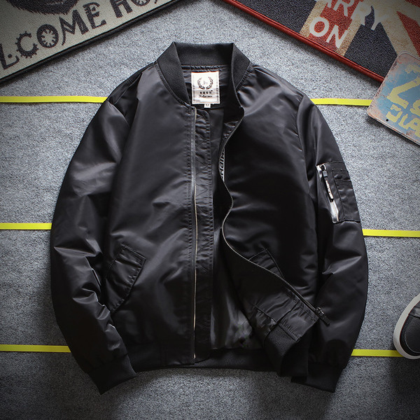 Μοντέρνο ανδρικό μπουφάν  με κολάρο μπέιζμπολ σε σχήμα O, 3 χρώματα