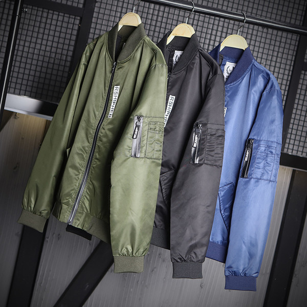 Μοντέρνο ανδρικό μπουφάν  με κολάρο μπέιζμπολ σε σχήμα O, 3 χρώματα