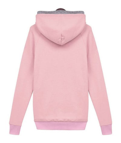 Καθημερινό γυνικείο φούτερ σε γκρι και ροζ χρώμα