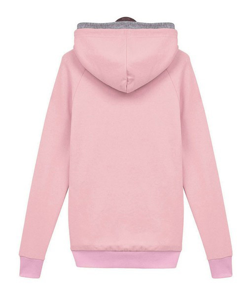 Καθημερινό γυνικείο φούτερ σε γκρι και ροζ χρώμα