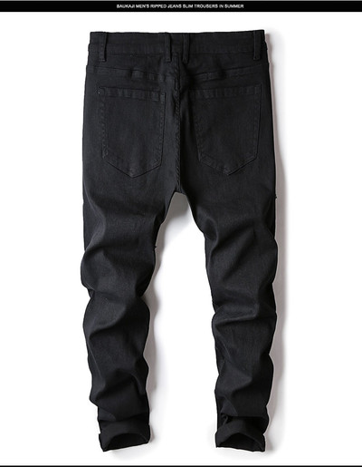 Μοντέρνα μαύρα και άσπρα ανδρικά τζινμε μοχθηρά μοτίβο - σχέδιο slim fit