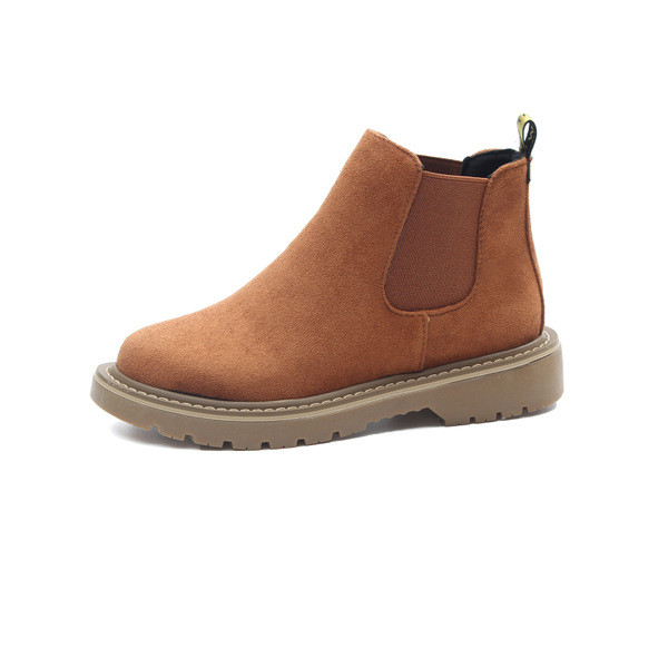 Γυναικείες μπότες με ανθεκτική σόλα από τεχνητό σουέτ