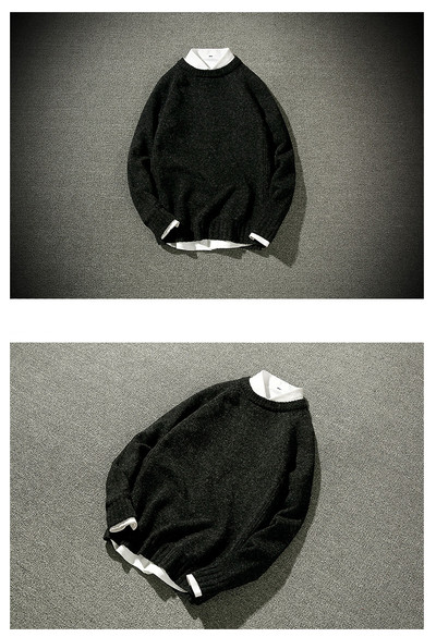 Αθλητικό-κομψό πουλόβερ για άνδρες με κολάρο σε σχήμα O, τρία χρώματα