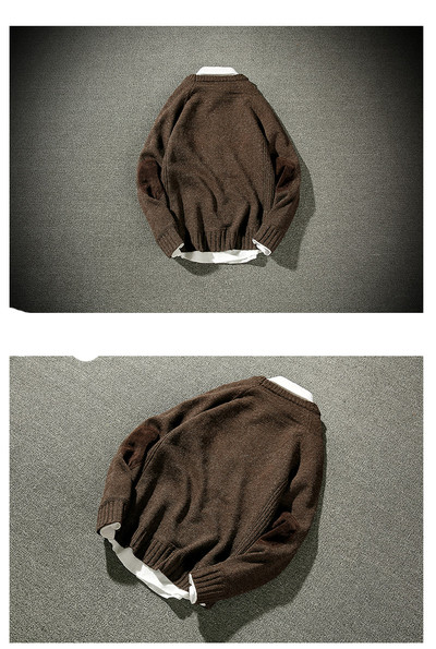 Αθλητικό-κομψό πουλόβερ για άνδρες με κολάρο σε σχήμα O, τρία χρώματα