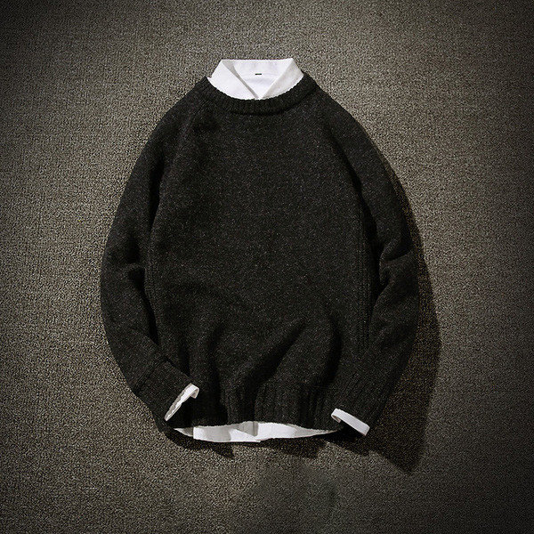 Αθλητικό-κομψό πουλόβερ για άνδρες με κολάρο σε σχήμα O, τρία χρώματα