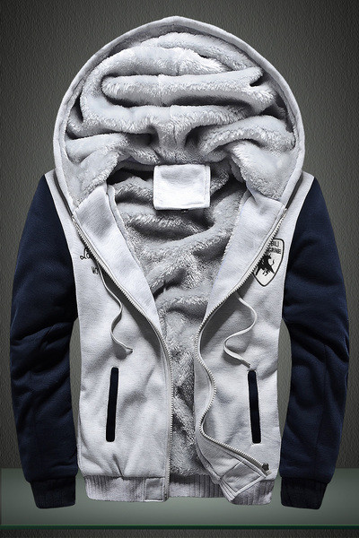 Удобен и много топъл мъжки суичер с качулка и вълнена мека подплата