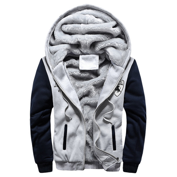 Удобен и много топъл мъжки суичер с качулка и вълнена мека подплата