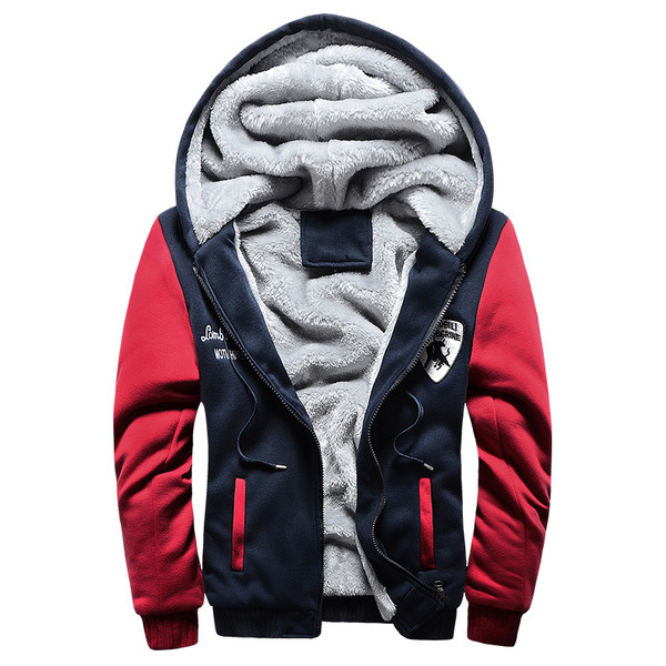 Удобен и много топъл мъжки суичер с качулка и вълнена мека подплата