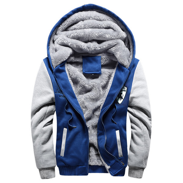 Удобен и много топъл мъжки суичер с качулка и вълнена мека подплата