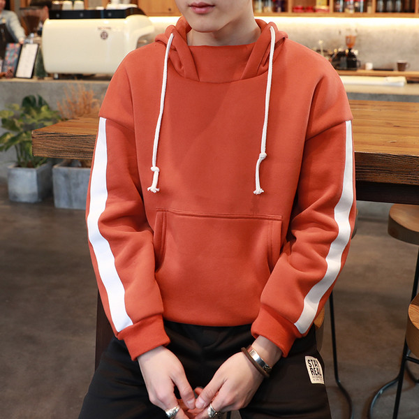 Ανδρικό φούτερ  με κουκούλα και μεγάλη τσέπη στο μπροστινό μέρος, 2 χρώματα