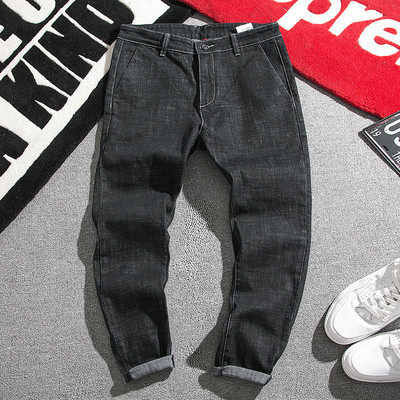 Casual ανδρικά τζιν σε μαύρο χρώμα και σε καθαρό μοτίβο