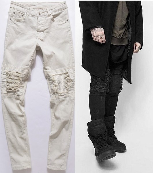 Ανδρικά τζιν παντελόνια slim fit με χαλαρά μοτίβα - 3 μοντέλα