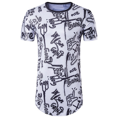 Ανδρικό μακρυμάνικο T-shirt, σε σχήμα O κολάρο και επιγραφές