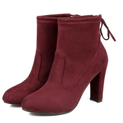 Casual γυναικείες μπότες  σουέτ με ξηλό χοντρό τακούνι 