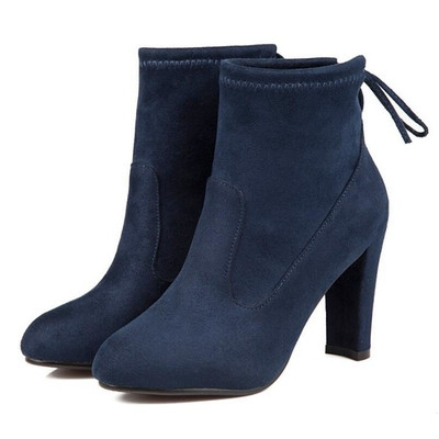 Casual γυναικείες μπότες  σουέτ με ξηλό χοντρό τακούνι 