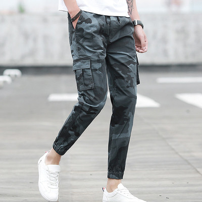 Σπορ-κομψά ανδρικά παντελόνια μοντέλο λεπτή εφαρμογή σε σχέδια καμουφλάζ, 3 χρώματα