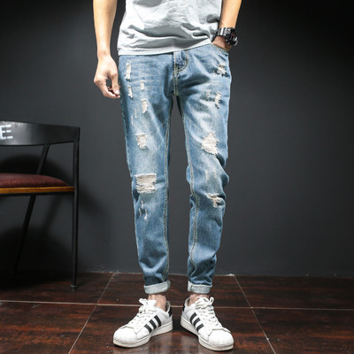 Κομψά ανδρικά τζιν παντελόνια με χαλαρά μοτίβα, 2 χρώματα