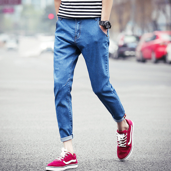 Σύγχρονα ανδρικά τζιν με υψηλή μέση, 3 μοντέλα