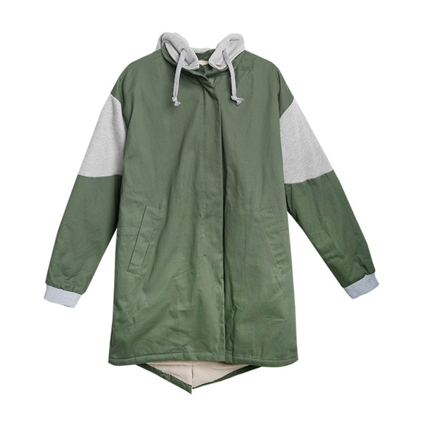 Μακρύ χειμωνιάτικο γυναικείο μπουφάν σε ευρύ σχέδιο