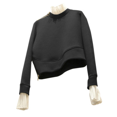 Стилна дамска блуза в черен цвят