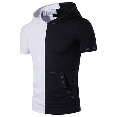 Мъжка ежедневна блуза с голям практичен джоб в предната си част и качулка , преливащи цветове