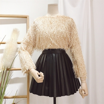 Стилна дамска блуза на ресни в четири цвята