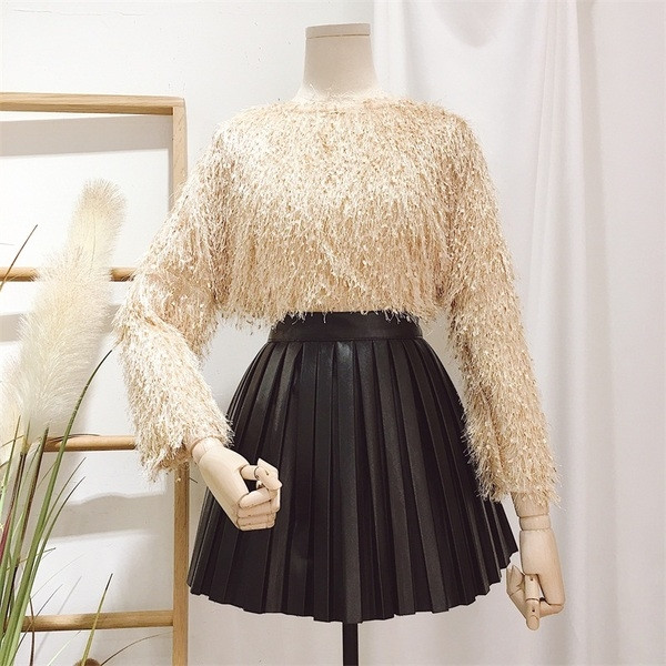 Стилна дамска блуза на ресни в четири цвята