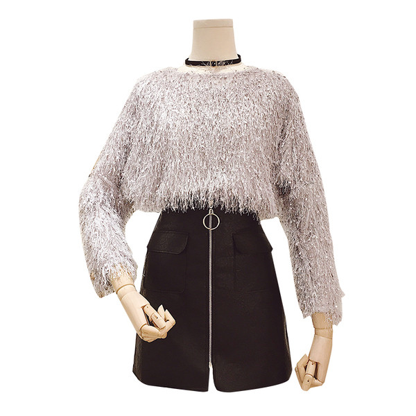 Стилна дамска блуза на ресни в четири цвята