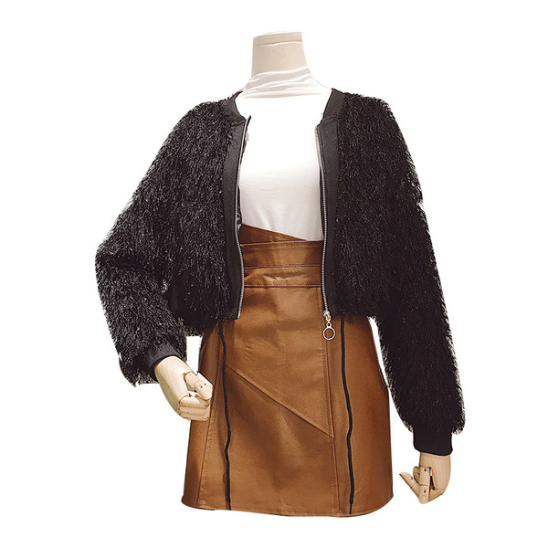 Κομψό σύντομο γυναικέιο μπουφάν  με περιθώρια σε τέσσερα χρώματα