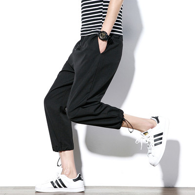 Πολύ άνετα casual αντρικά παντελόνια σε γκρι και μαύρο χρώμα