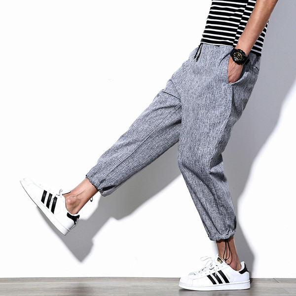 Πολύ άνετα casual αντρικά παντελόνια σε γκρι και μαύρο χρώμα