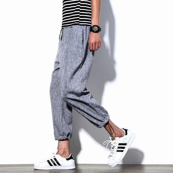 Πολύ άνετα casual αντρικά παντελόνια σε γκρι και μαύρο χρώμα