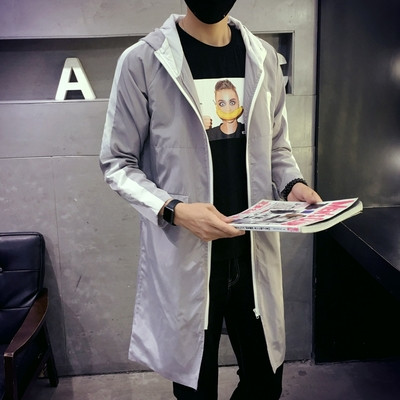 Άνοιξη-φθινόπωρο ανδρικό αδιάβροχο μπουφάν με κουκούλα σε 3 χρώματα