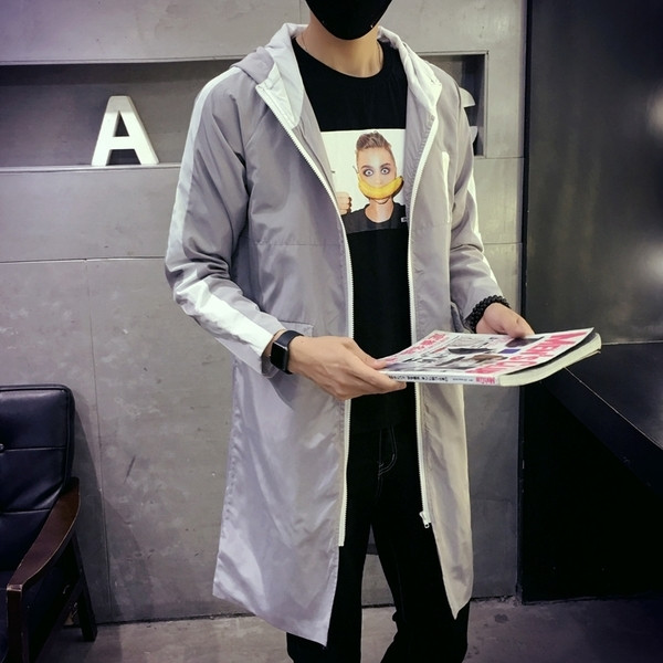 Άνοιξη-φθινόπωρο ανδρικό αδιάβροχο μπουφάν με κουκούλα σε 3 χρώματα