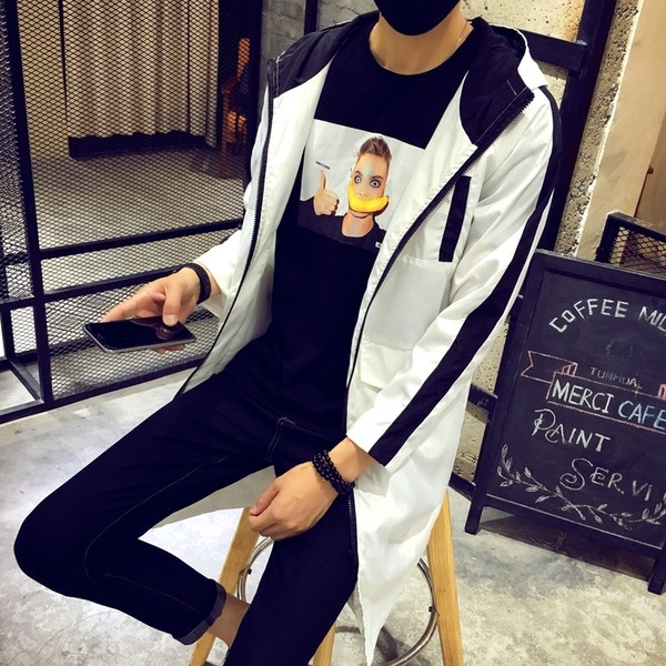 Άνοιξη-φθινόπωρο ανδρικό αδιάβροχο μπουφάν με κουκούλα σε 3 χρώματα