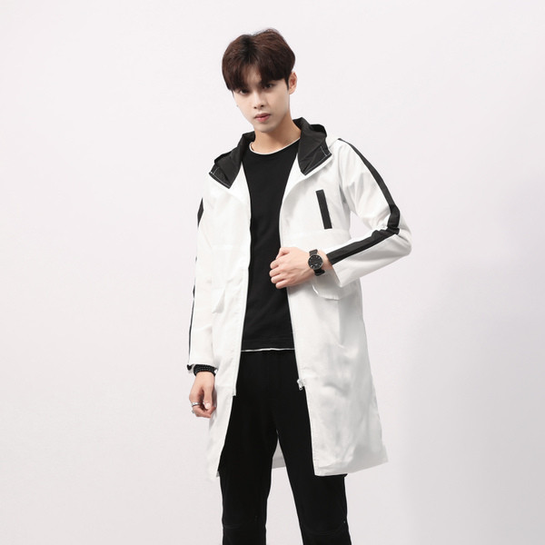 Άνοιξη-φθινόπωρο ανδρικό αδιάβροχο μπουφάν με κουκούλα σε 3 χρώματα