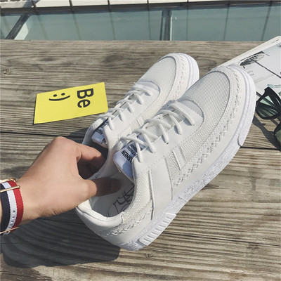 Μοντέρνα και κομψά αθλητικά πάνινα ανδρικά παπούτσια  με επίπεδη σόλα από καουτσούκ - 2 χρώματα