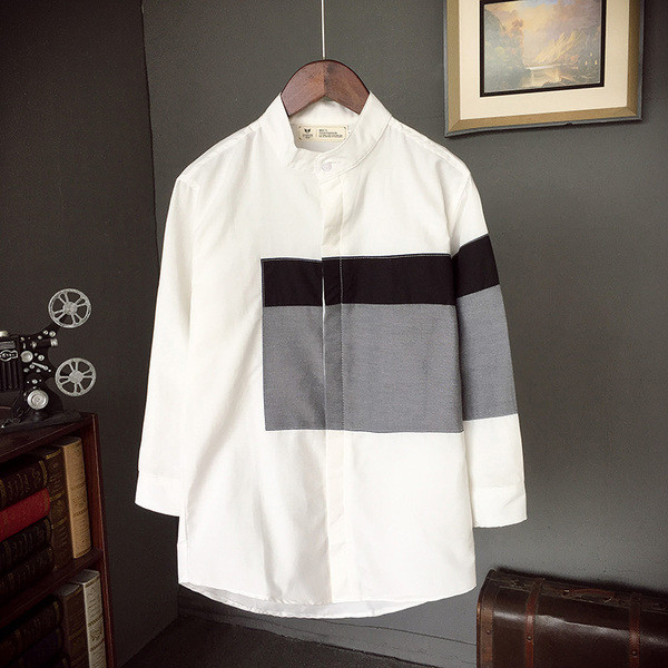 Κομψό ανδρικό πουκάμισο  με  κολάρο και μοτίβα , 2 σχέδια