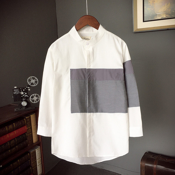 Κομψό ανδρικό πουκάμισο  με  κολάρο και μοτίβα , 2 σχέδια