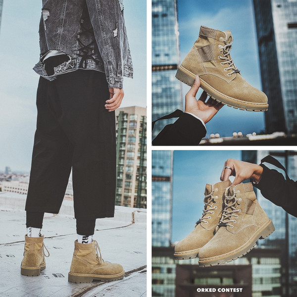 Мъжки зимни боти с груба неплъзгаща се подметка в 2 цвята